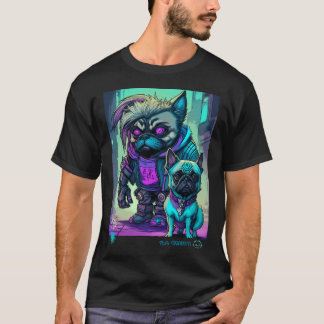 T-shirt Art de graffiti de pug et de loup-garou 6