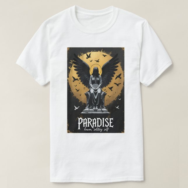T-shirt Art de l'ange solitaire du paradis  (Design devant)