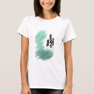 T-shirt art de l'arbre vert scandinave simple moderne ment