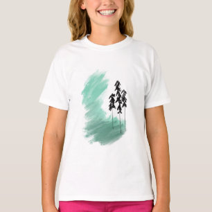 T-shirt art de l'arbre vert scandinave simple moderne ment