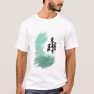 T-shirt art de l'arbre vert scandinave simple moderne ment