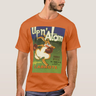 T-shirt Art de l'étiquette vintage Lapin de boxe, Carottes