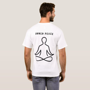 T-shirt Art de ligne de yoga minimaliste pour la paix inté