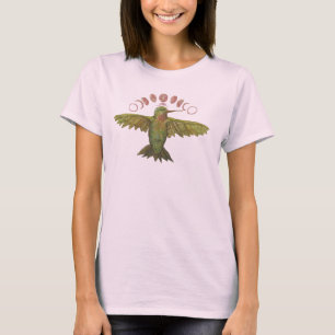 T-shirt Art de Lotus de lune de colibri