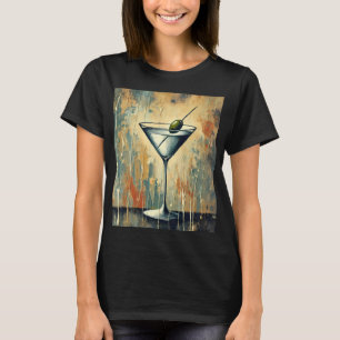T-shirt Art de martini en techniques mixtes du milieu du s