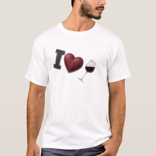 T-shirt Art de mode I LOVEW WINE noir expressif