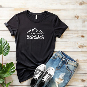 T-shirt Art de montagne simple randonnée noir blanc