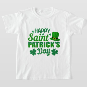 T-shirt Art de mot de Saint-Patriick Cool Happy pour enfan