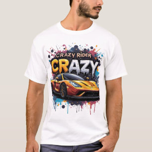 T-shirt Art de moto Graffiti Urbain Cavalier Fou