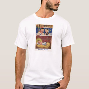 T-shirt Art de Noël polonais de Wesołyeh Świąt de cru