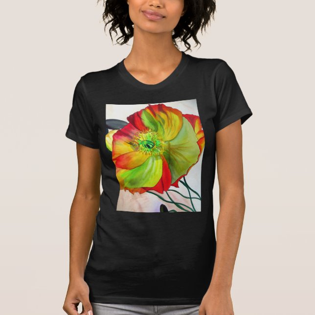 T-shirt Art de pavot macro pavot (Devant)