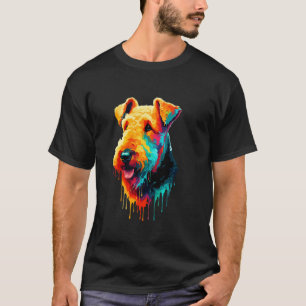 T-shirt Art de peinture dégoulinante Airedale Terrier Bing