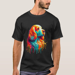 T-shirt Art de peinture dégoulinante Clumber Spaniel