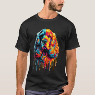 T-shirt Art de peinture dégoulinante Épagneul Cocker Angla