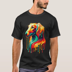 T-shirt Art de peinture dégoulinante Saluki Chien Lévrier