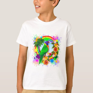 T-shirt Art de perroquet de Lorikeet d'arc-en-ciel