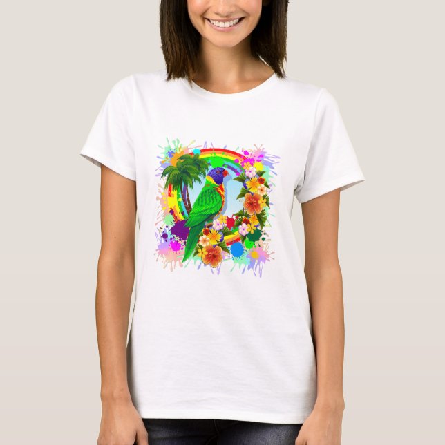 T-shirt Art de perroquet de Lorikeet d'arc-en-ciel (Devant)