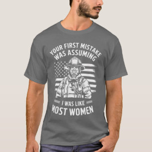 T-shirt Art de pompier drôle pour femmes filles pompier
