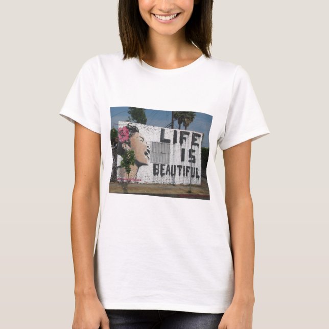 T-shirt Art de rue de Billie Holiday (Devant)