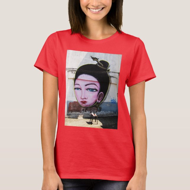 T-shirt Art de rue Lady Lao Graffiti (Devant)