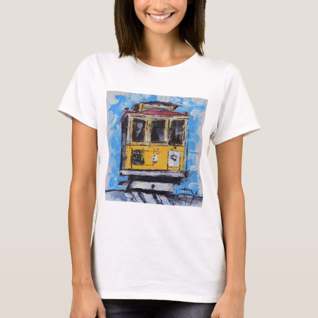 T-shirt Art de San Francisco, peinture de funiculaire, la (Devant)