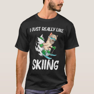 T-shirt Art de ski drôle pour hommes femmes skieur de ski