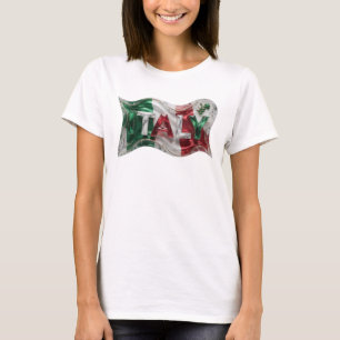 T-shirt Art de texte 3D argent moderne ITALIE