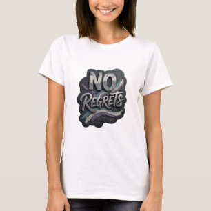 T-shirt Art de texte 3D argenté Sharp SANS REGRETS
