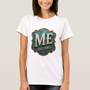 T-shirt Art de texte 3D Dynamic Gold ME EST 2003