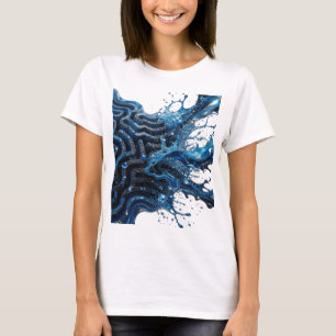 T-shirt Art de texte 3D « Vibrant Silver WATER FLOW »
