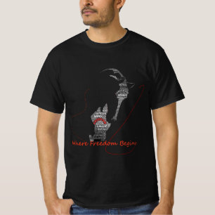 T-shirt Art de typographie de cheval La liberté commence
