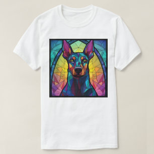 T-shirt Art de verre coloré Doberman Pinscher