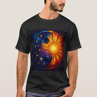 T-shirt Art de verre teinté Yin Yang céleste