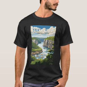 T-shirt Art de voyage vintage de l'Arkansas