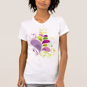 T-shirt Art déco floral coloré de nature de feuille de
