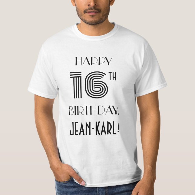 T-shirt Art Déco Inspiré Look 16th Birthday Party Shirt (Devant)