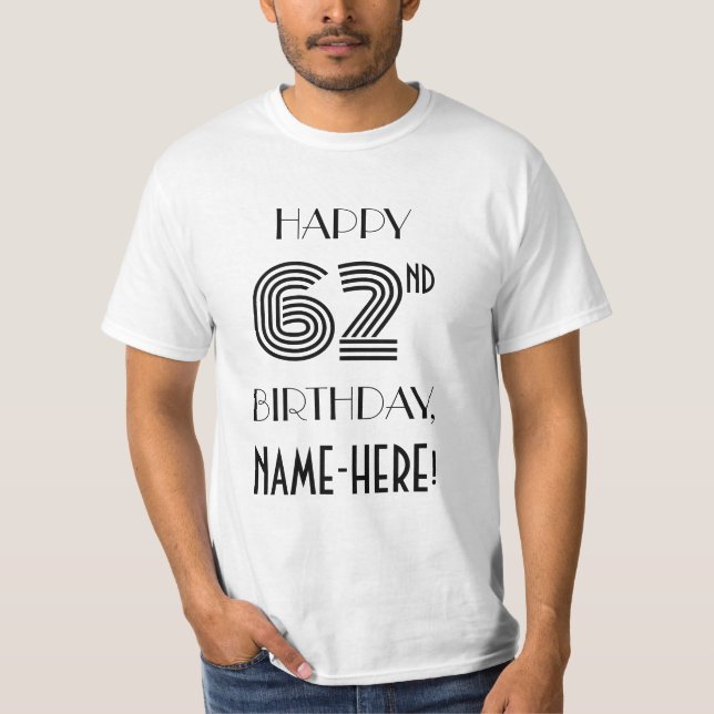 T-shirt Art Déco Inspiré Look 62e Anniversaire (Devant)