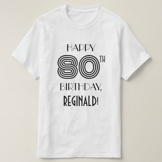 T-shirt Art Déco Inspiré Look 80th Birthday Party (Design devant)
