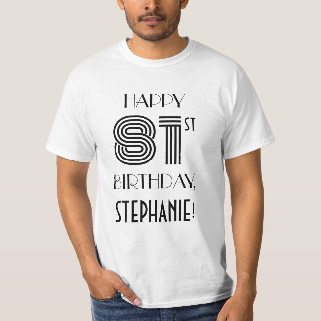 T-shirt Art Déco Inspiré Look 81e Anniversaire Fête Chemis (Devant)
