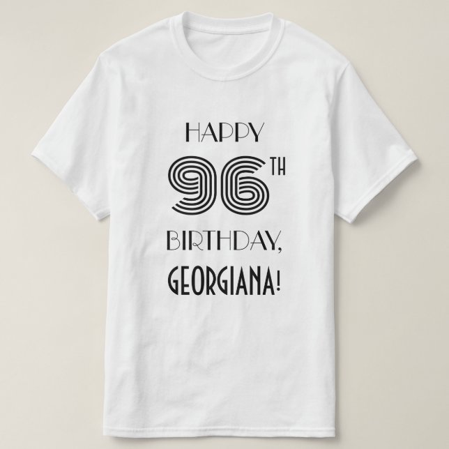 T-shirt Art Déco Inspiré Look 96th Birthday Party Shirt (Design devant)