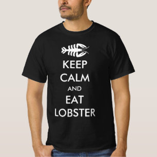 T-shirt Art Déco vintage Keep Calm Homard en Blanc