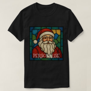 T-shirt Art déco vitrail de Noël Santa personnalisé