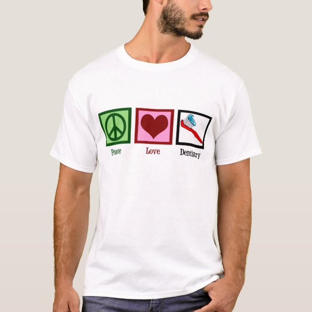 T-shirt Art dentaire d'amour de paix (Devant)