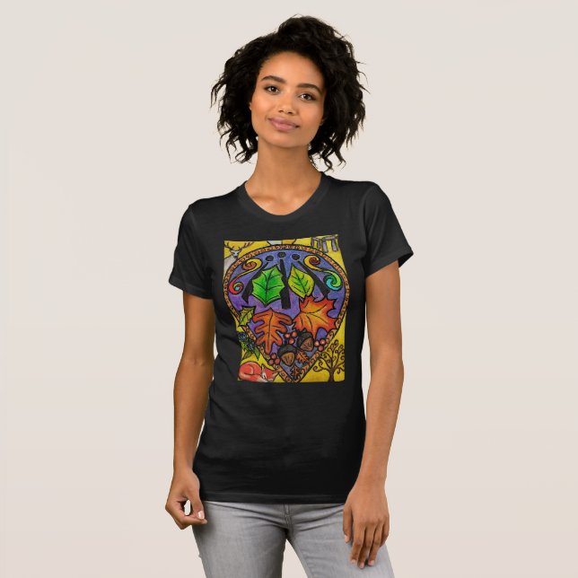 T-shirt art d'équinoxe/Mabon/Alban Elfed/Awen d'automne (Devant entier)
