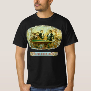 T-shirt Art d'étiquette de cigare vintage, Club Friends Bi