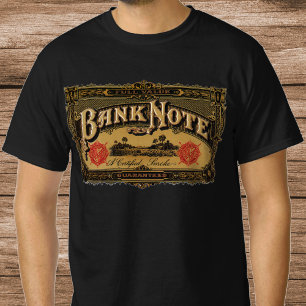 T-shirt Art d'étiquette de cigare vintage, finance de monn