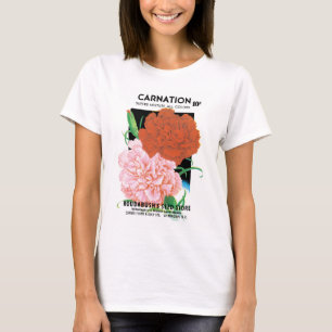 T-shirt Art d'étiquette de paquet de graines vintage, fleu