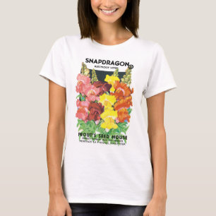 T-shirt Art d'étiquette de paquet de graines vintage, fleu