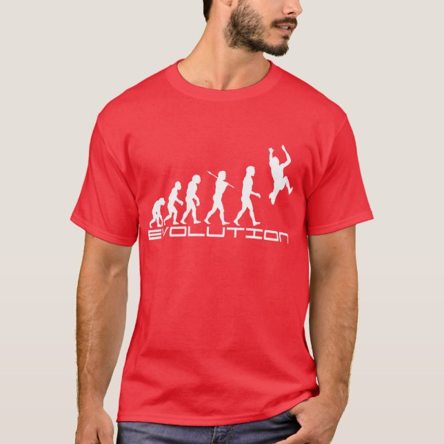 T-shirt Art d'évolution de sport de saut triple de long (Devant)