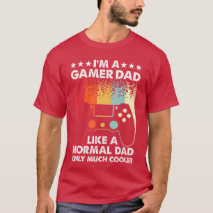 T-shirt Art drôle de papa joueur pour hommes console de je